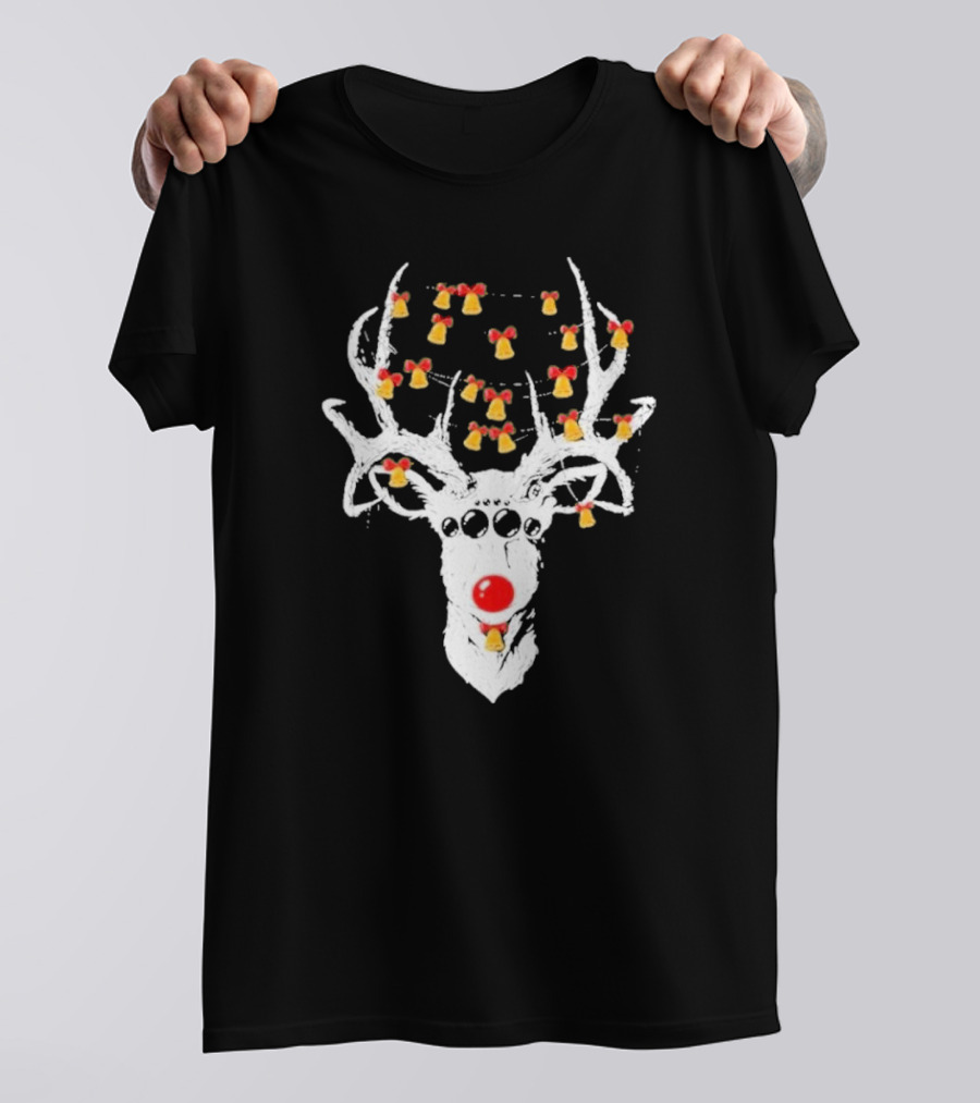 Reindeer Deer Christmas Rudolph With Bells T-Shirt