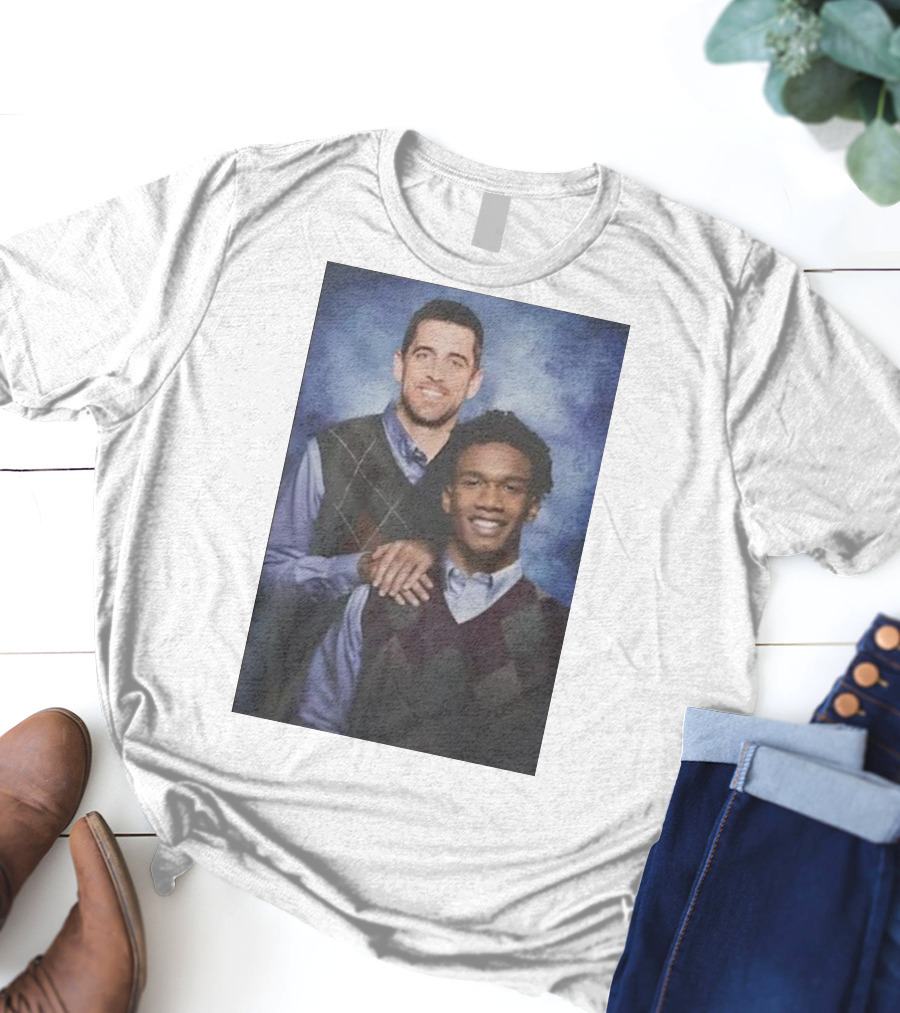 Step Brothers Aaron Rodgers Garrett Wilson New York Jets Portrait Mockup T-Shirt