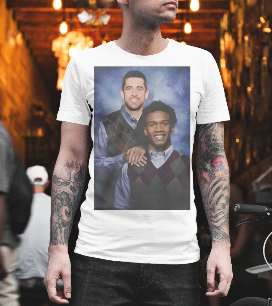 Step Brothers Aaron Rodgers Garrett Wilson New York Jets Portrait Mockup T-Shirt