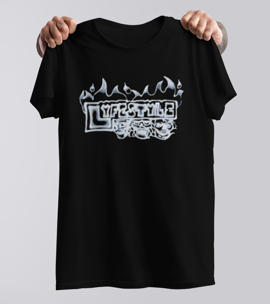 Yeat Heron Preston Lyfestyle Flames Skull T-Shirt