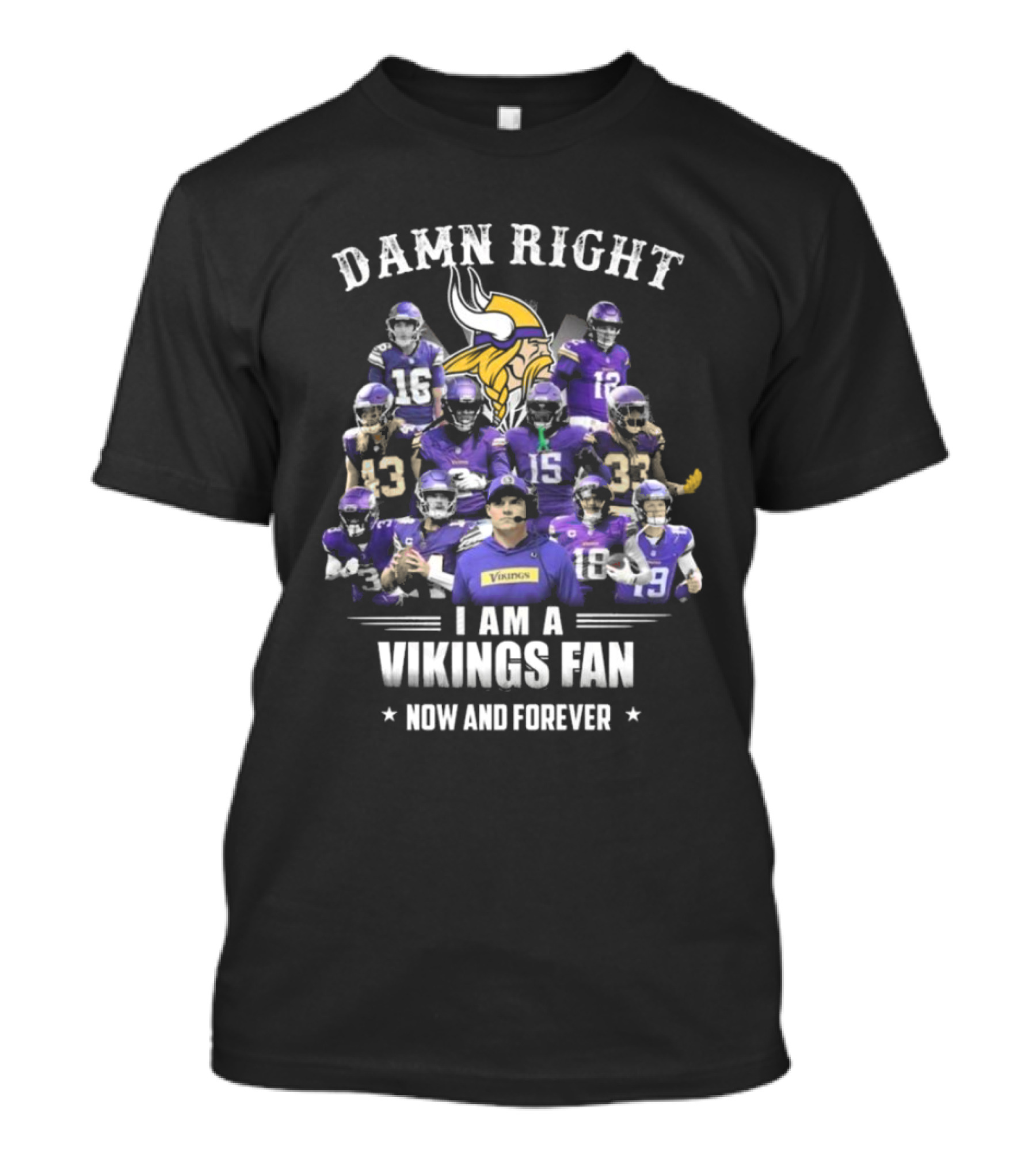 Damn Right I Am A Vikings Fan Now And Forever T-Shirt