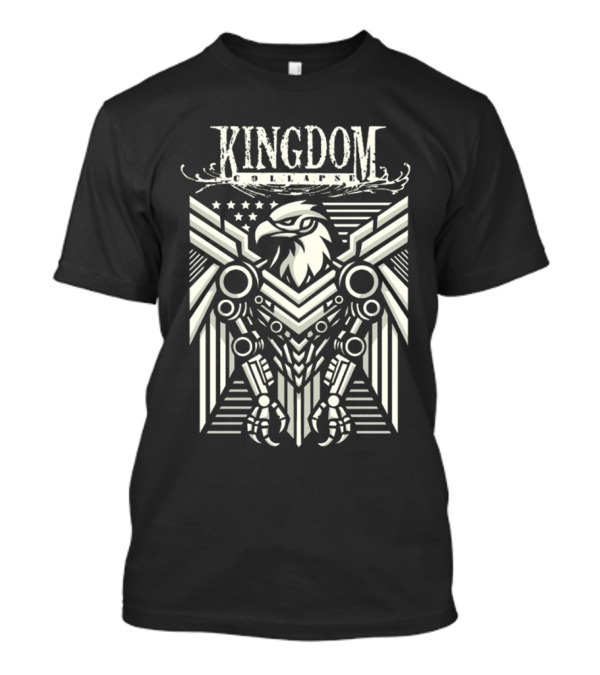 Kingdom Collapse Cyber Eagle Emblem With Stars And Stripes Robotic Wings T-Shirt