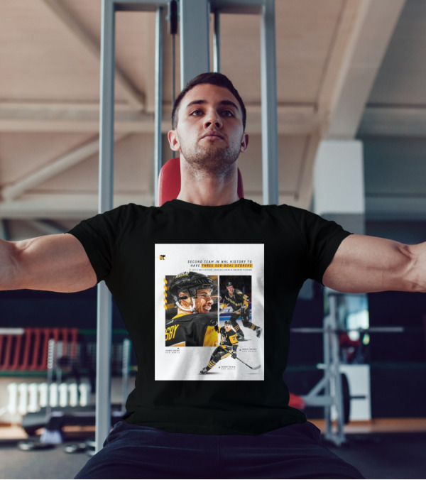 Pittsburgh Penguins Historic 500 Goal Scorers Sidney Crosby Mario Lemieux Evgeni Malkin NHL Milestone T-Shirt