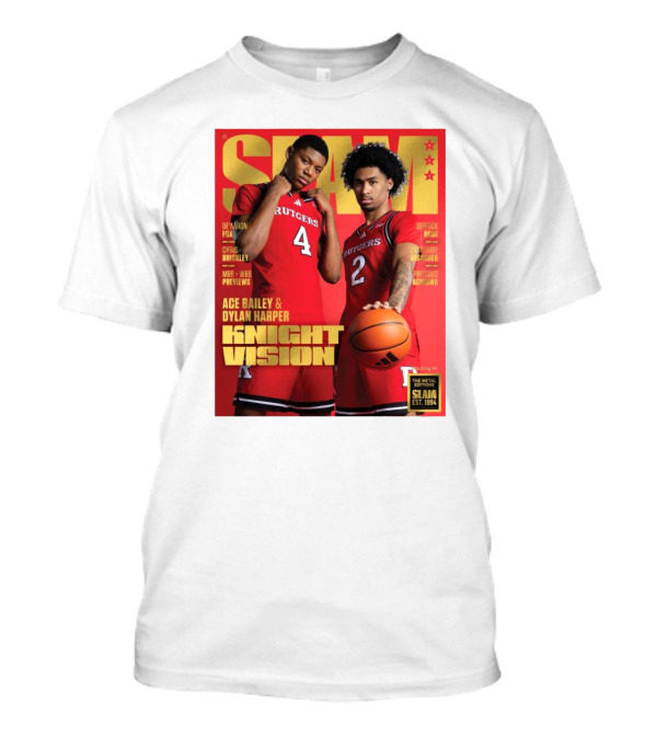 SLAM Rutgers Scarlet Knights Knight Vision Ace Bailey Dylan Harper Basketball Cover T-Shirt