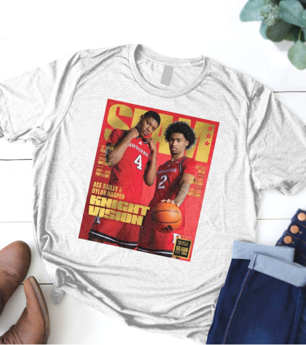 SLAM Rutgers Scarlet Knights Knight Vision Ace Bailey Dylan Harper Basketball Cover T-Shirt