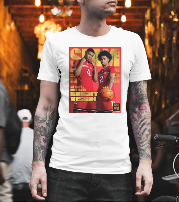 SLAM Rutgers Scarlet Knights Knight Vision Ace Bailey Dylan Harper Basketball Cover T-Shirt