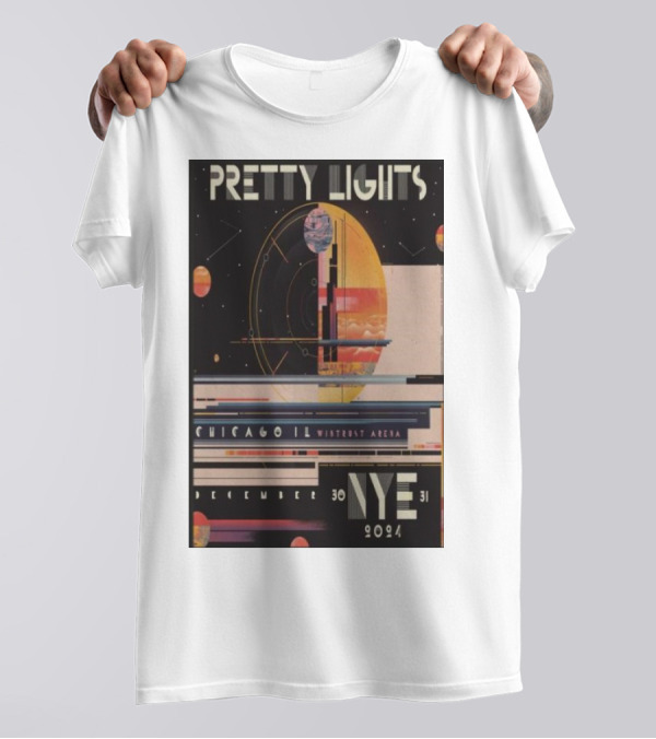 Pretty Lights Wintrust Arena Chicago IL December 30-31 NYE 2024 Tour T-Shirt