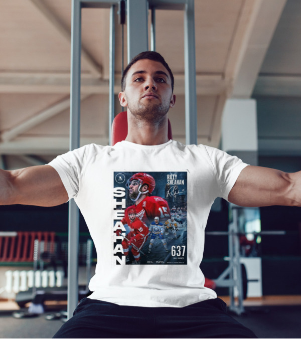 Riley Sheahan 637 NHL Games Detroit Red Wings Signature Hockey Career T-Shirt