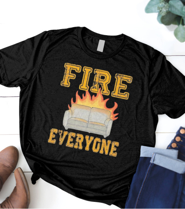 Fire Sofa Everyone Burn Comedic Humor T-Shirt