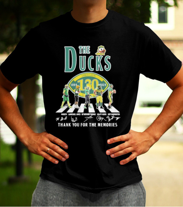 The Oregon Ducks 130 Years 1894-2024 Thank You For The Memories LaMichael James Marcus Mariota De'Anthony Thomas Haloti Ngata Joey Harrington T-Shirt