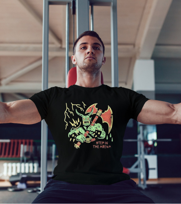 Wizard Of Barge Step In The Arena Monster With Axe And Lightning T-Shirt