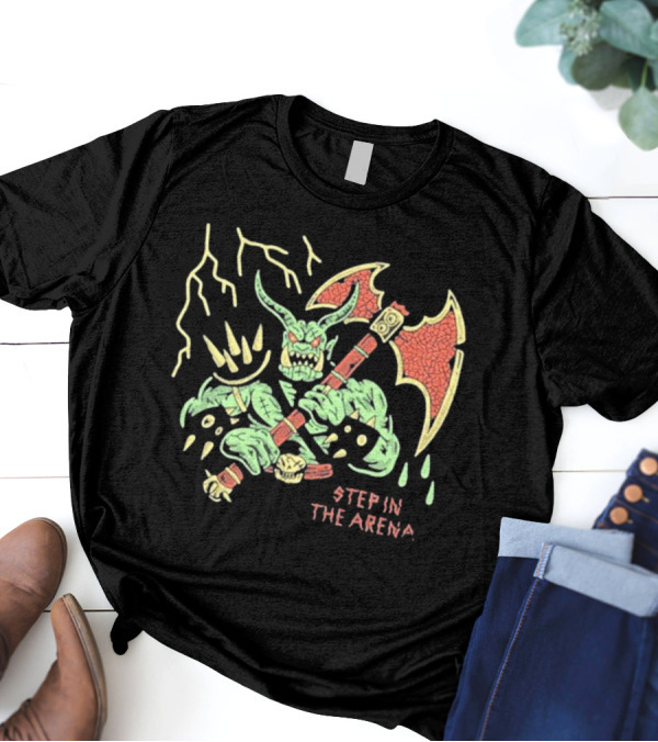 Wizard Of Barge Step In The Arena Monster With Axe And Lightning T-Shirt