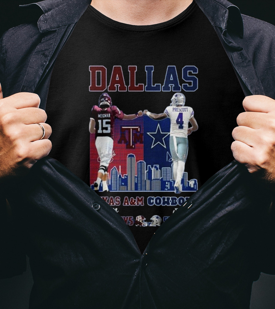 Dallas Conner Weigman Texas A&M Aggies On Saturdays Dak Prescott Cowboys On Sundays T-Shirt