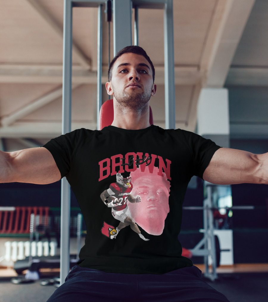 Brown IB #25 Louisville Cardinals Football Player T-Shirt