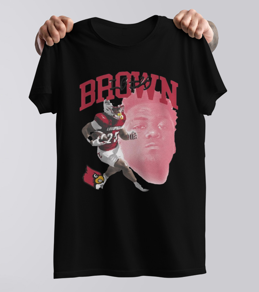 Brown IB #25 Louisville Cardinals Football Player T-Shirt