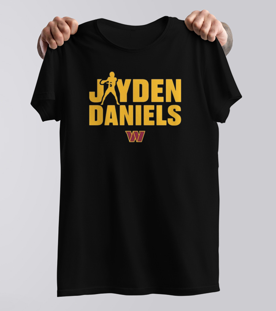 Jayden Daniels Washington Commanders NFL Play Motion T-Shirt