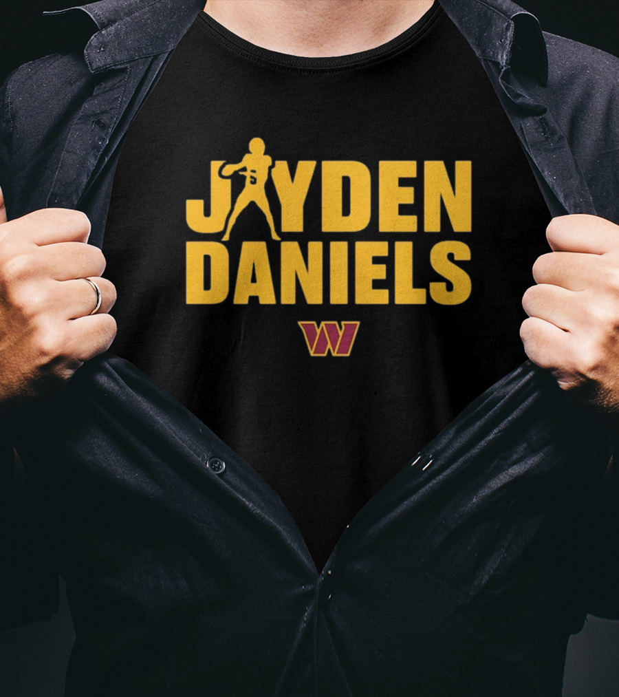 Jayden Daniels Washington Commanders NFL Play Motion T-Shirt