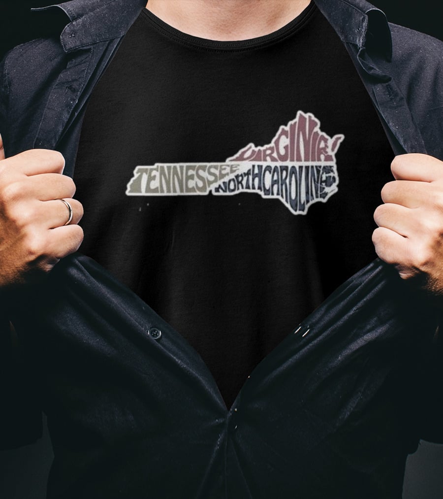 Tennessee Virginia North Carolina Appalachian Strong Map T-Shirt