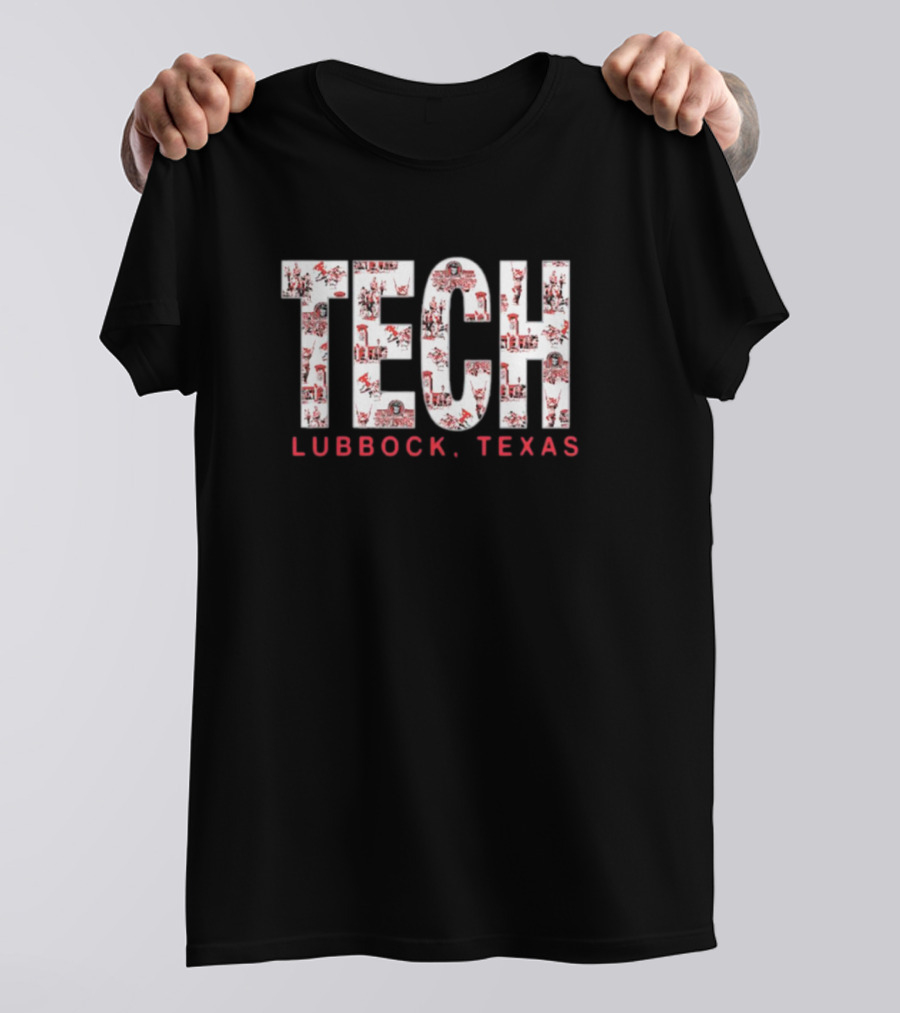 TECH Lubbock Texas Toile Pattern Red Raiders Texas Tech T-Shirt