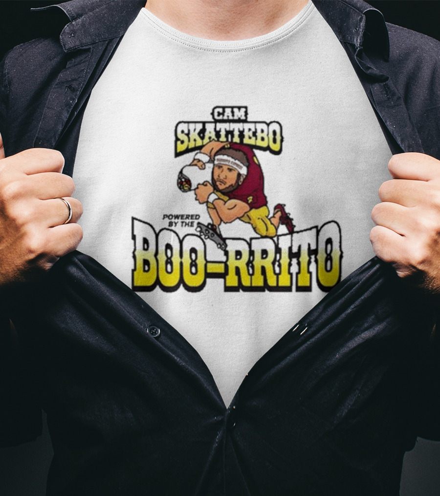 Cam Skattebo Powered By The Boo-rrito Arizona State Sun Devils Caricature T-Shirt