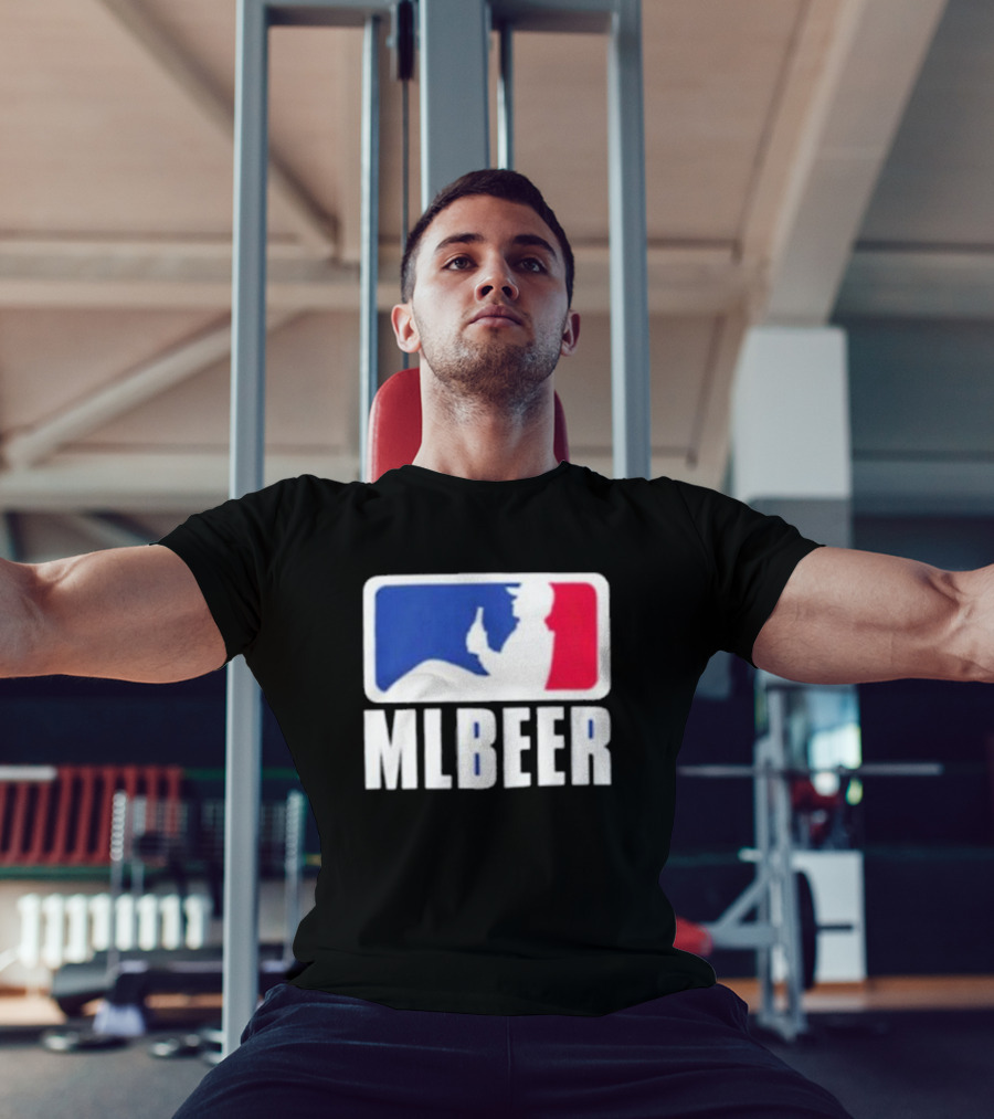 MLBEER MLB Parody Logo Funny Baseball Beer Enthusiast T-Shirt