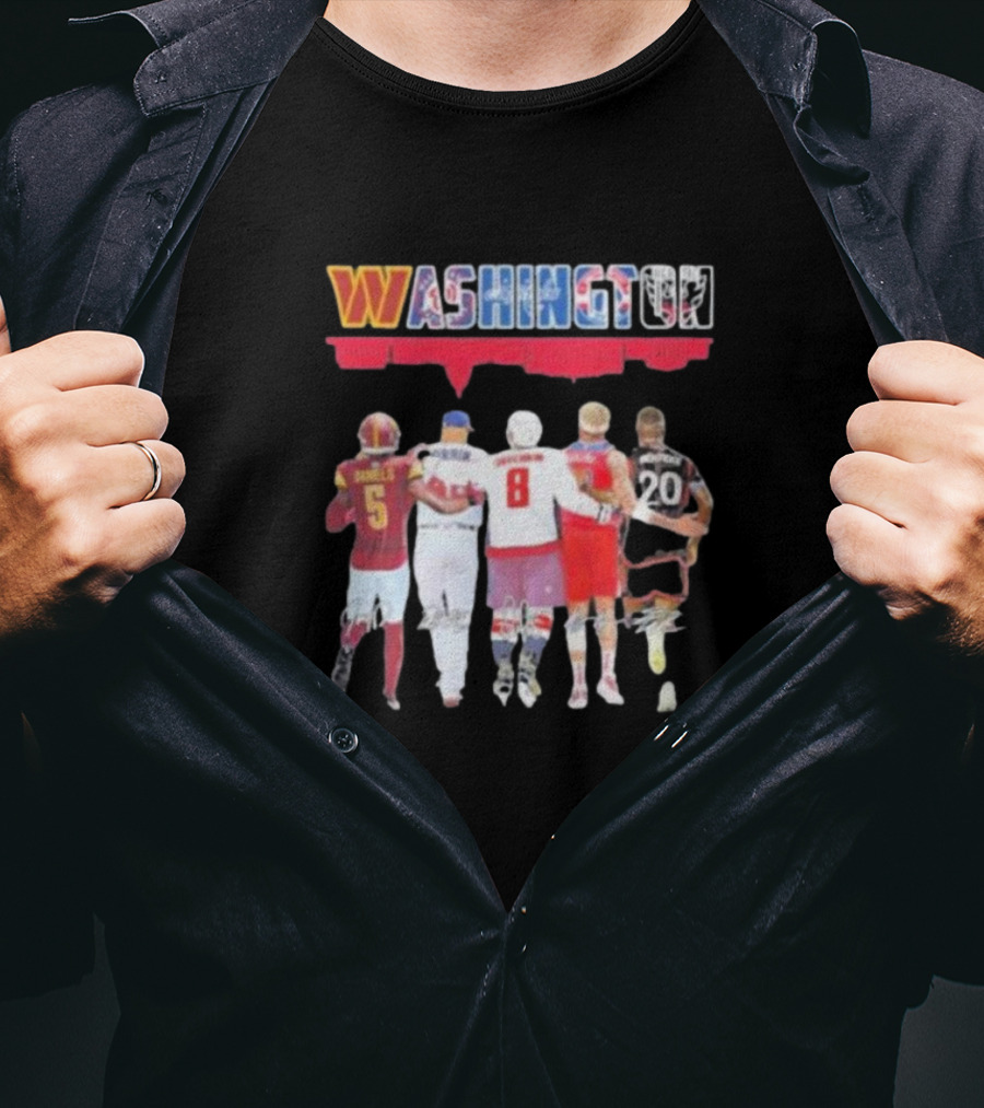 Washington Signatures Daniels Corbin Ovechkin Kuzma Benteke T-Shirt
