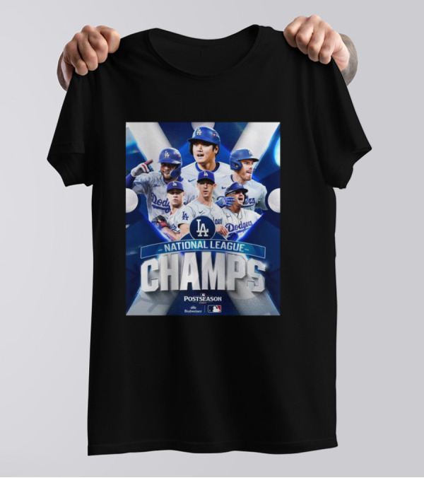 Los Angeles Dodgers National League Champs MLB Postseason 2024 Budweiser T-Shirt