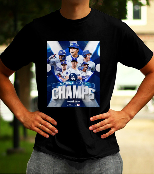 Los Angeles Dodgers National League Champs MLB Postseason 2024 Budweiser T-Shirt