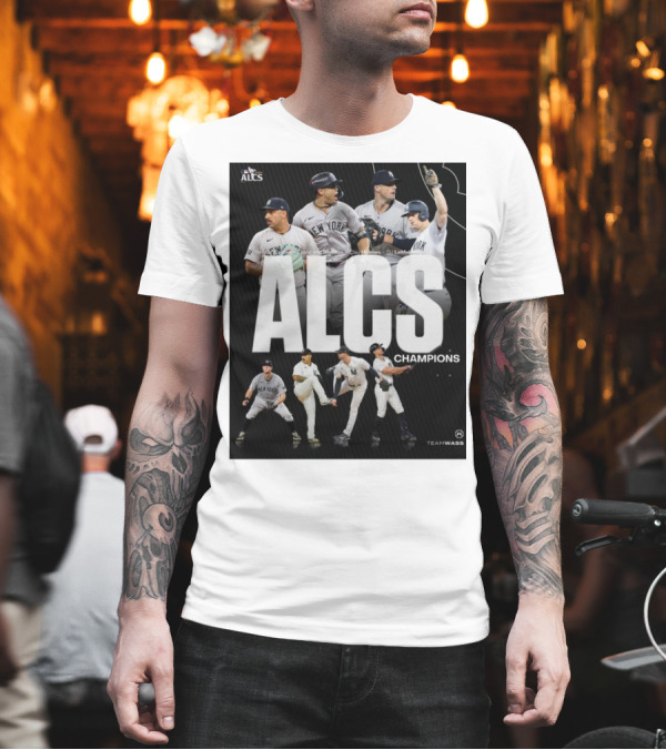 ALCS Champions New York Yankees MLB Lay Holmes Giancarlo Stanton DJ LeMahieu T-Shirt