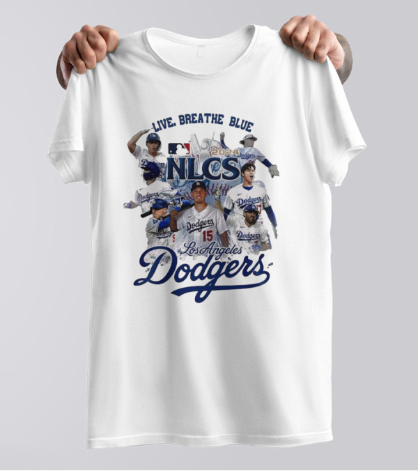 Los Angeles Dodgers MLB Live Breathe Blue 2024 NLCS Dodgers T-Shirt