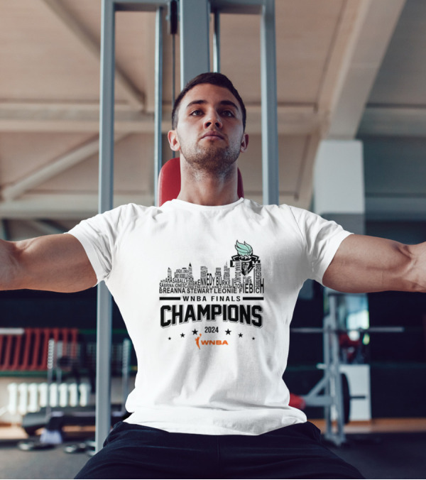 WNBA Finals Champions 2024 New York Liberty Skyline Featuring Iconic Liberty T-Shirt