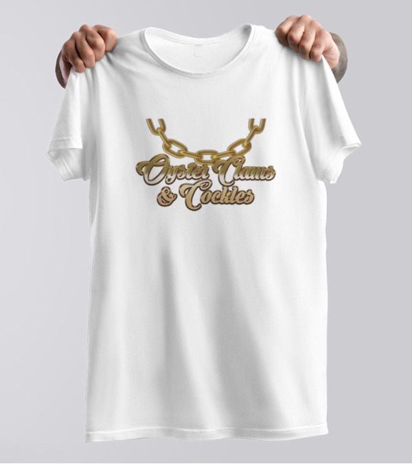 Oyster Clams And Cockles Gold Chain Necklace T-Shirt