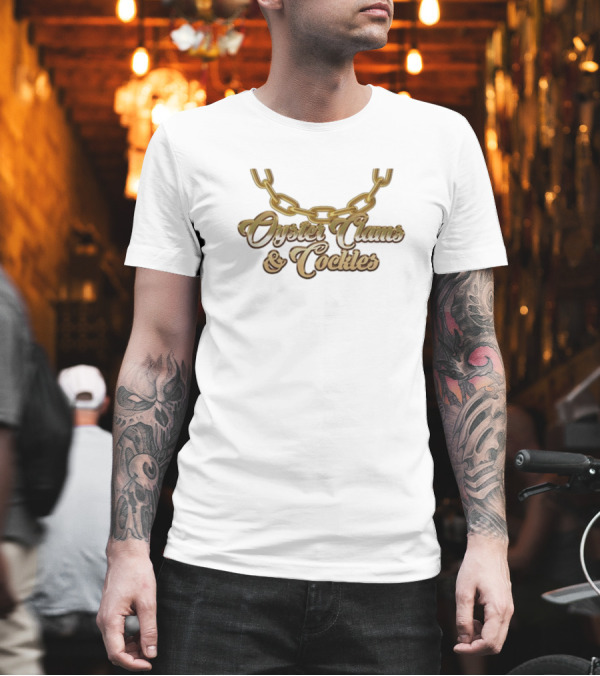 Oyster Clams And Cockles Gold Chain Necklace T-Shirt