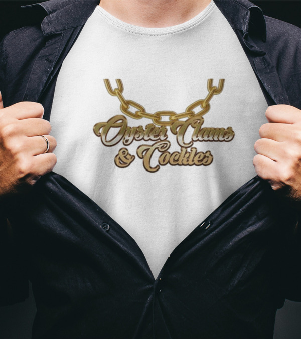 Oyster Clams And Cockles Gold Chain Necklace T-Shirt