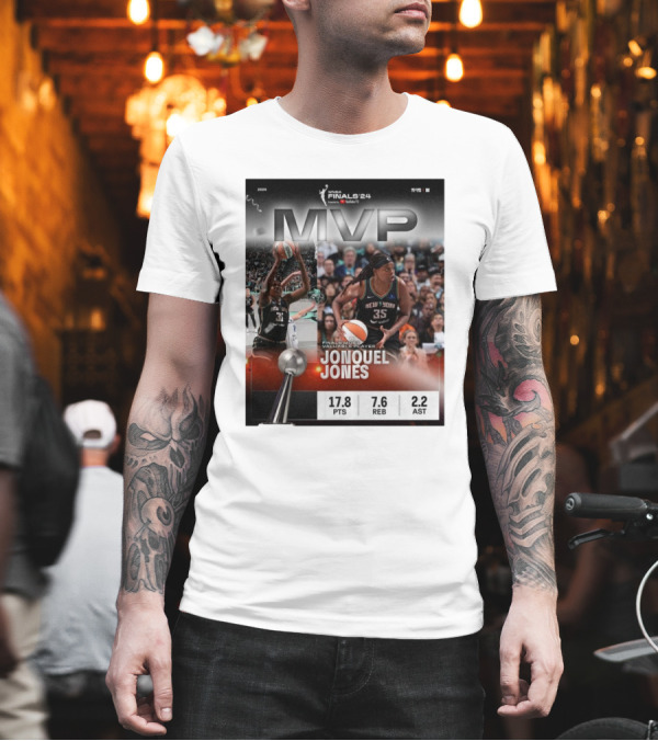 WNBA Finals ’24 MVP Jonquel Jones New York Liberty Most Valuable Player Stats T-Shirt