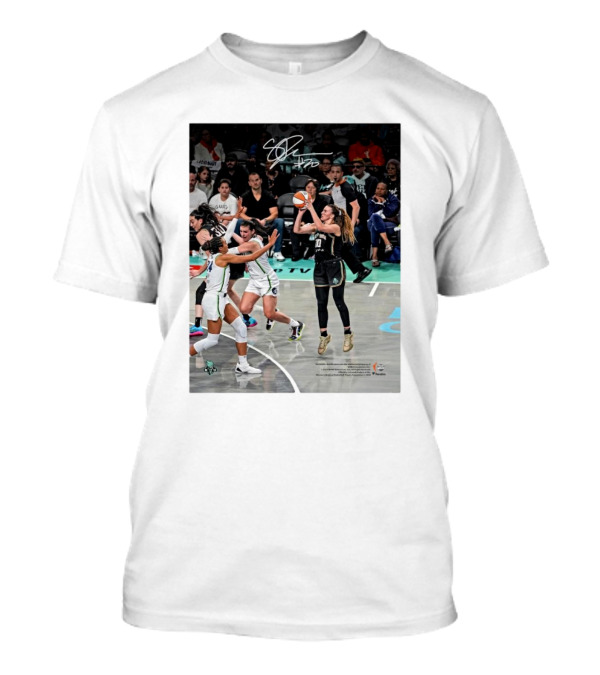 Sabrina Ionescu New York Liberty WNBA 2024 Finals Champions Basketball Action Signature T-Shirt
