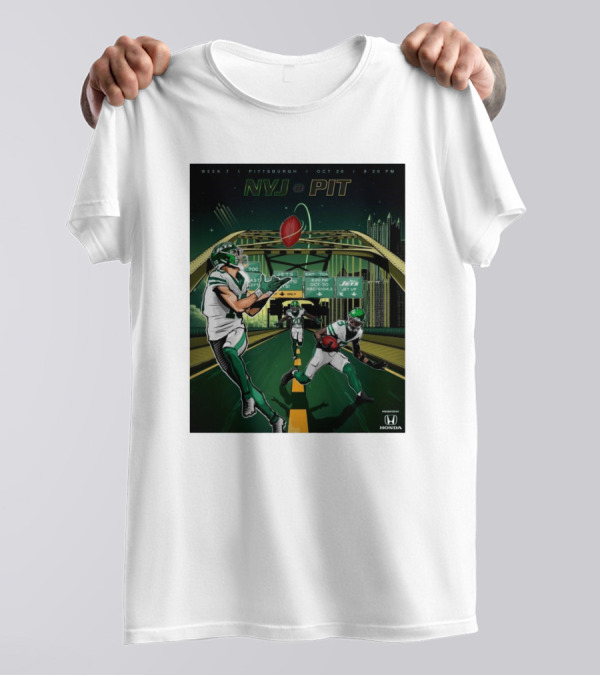 Week 7 New York Jets At Pittsburgh Steelers Oct 20 2024 NFL Showdown In Pittsburgh 9:20 PM T-Shirt