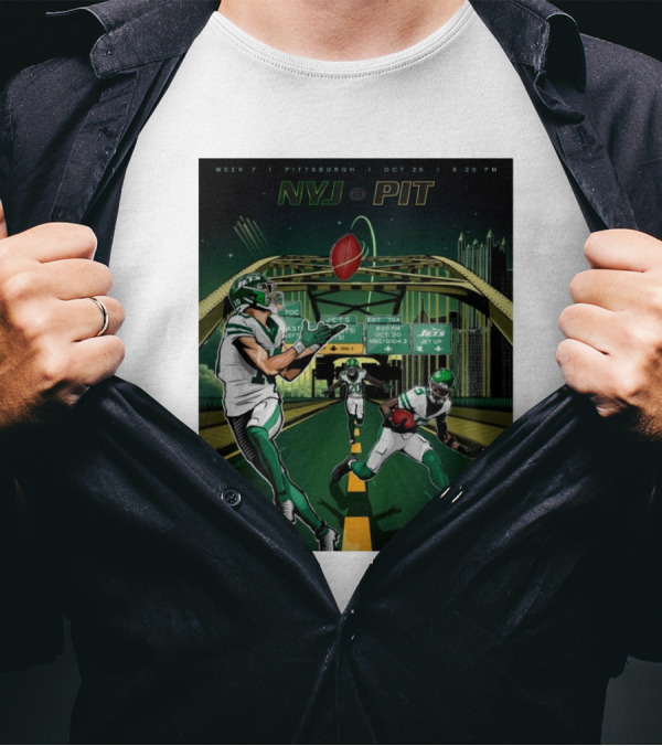 Week 7 New York Jets At Pittsburgh Steelers Oct 20 2024 NFL Showdown In Pittsburgh 9:20 PM T-Shirt
