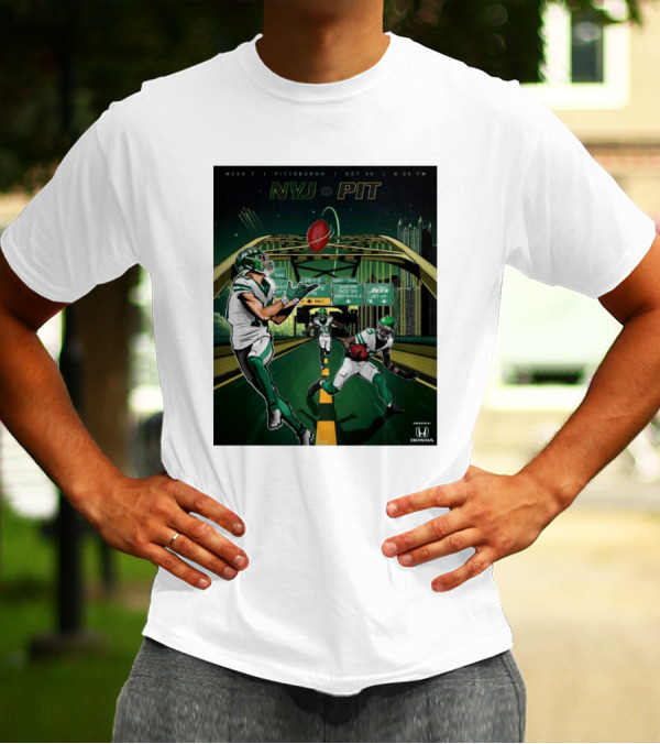 Week 7 New York Jets At Pittsburgh Steelers Oct 20 2024 NFL Showdown In Pittsburgh 9:20 PM T-Shirt
