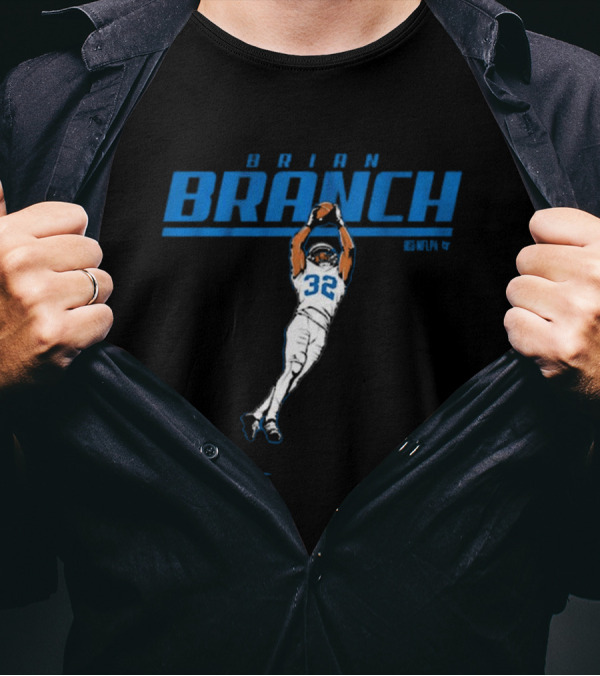 Brian Branch NFL Detroit Lions Jump Catch T-Shirt