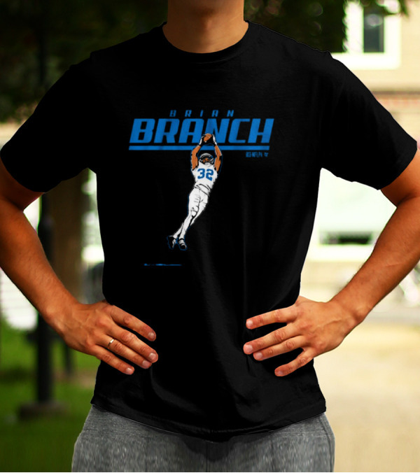 Brian Branch NFL Detroit Lions Jump Catch T-Shirt