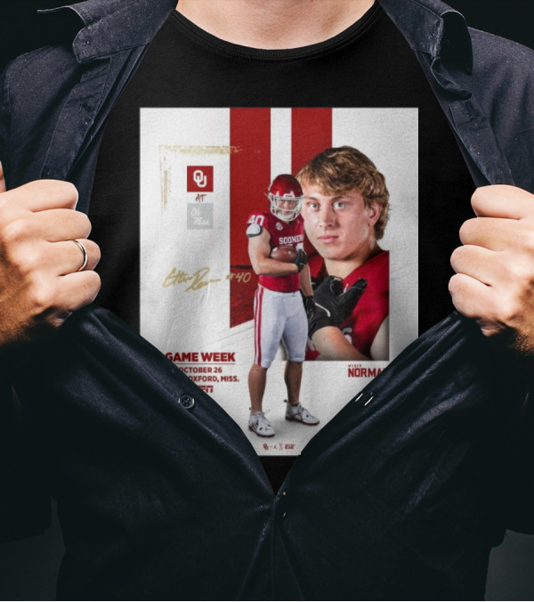 Game Week October 26 Oklahoma Sooners At Ole Miss Rebels Oxford ESPN Signature T-Shirt