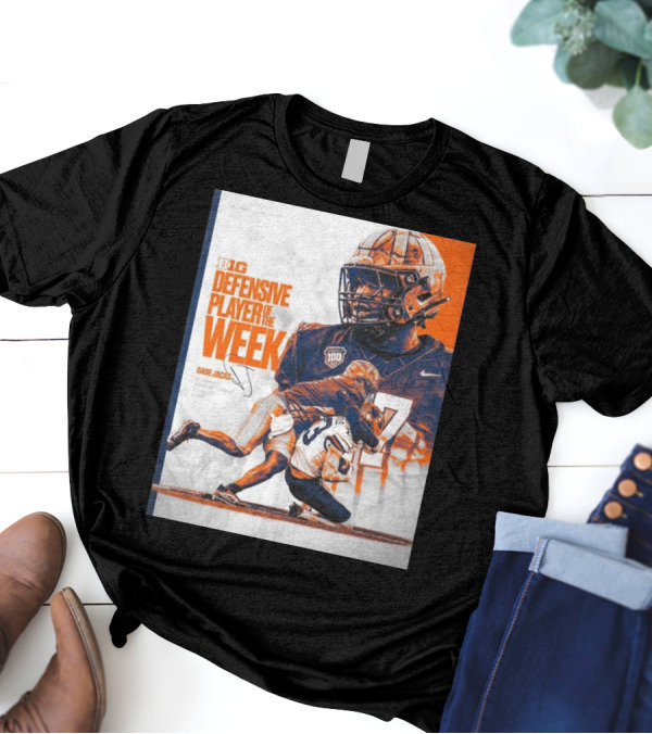 Big Ten Defensive Player Of The Week Gabe Jacas Illinois Fighting Illini Signature T-Shirt