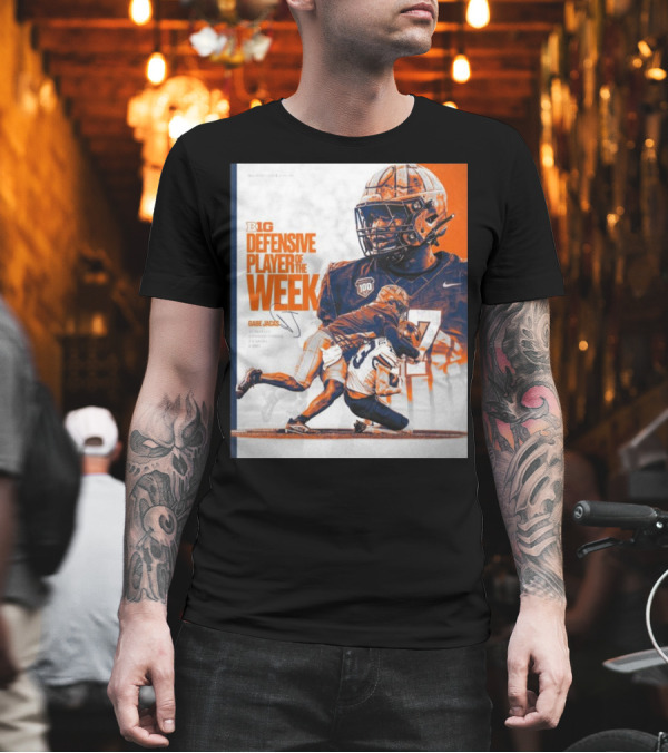 Big Ten Defensive Player Of The Week Gabe Jacas Illinois Fighting Illini Signature T-Shirt