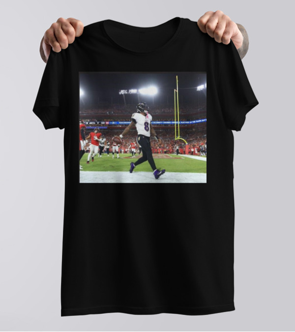 Baltimore Ravens Lamar Jackson Touchdown Celebration Against Tampa Bay Buccaneers T-Shirt