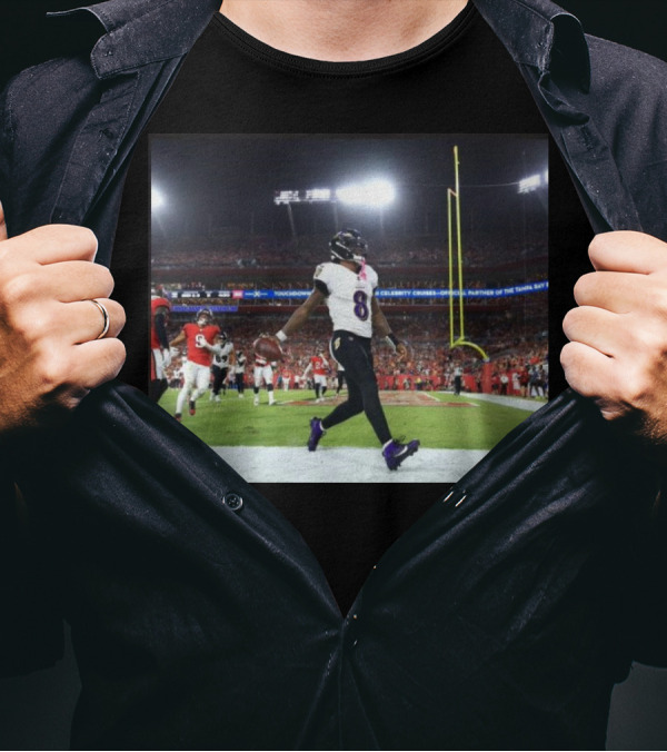 Baltimore Ravens Lamar Jackson Touchdown Celebration Against Tampa Bay Buccaneers T-Shirt