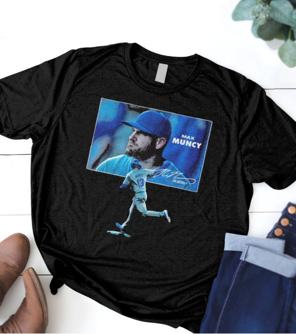 Max Muncy Los Angeles Dodgers MLB Player Photo Signature 13 Players T-Shirt