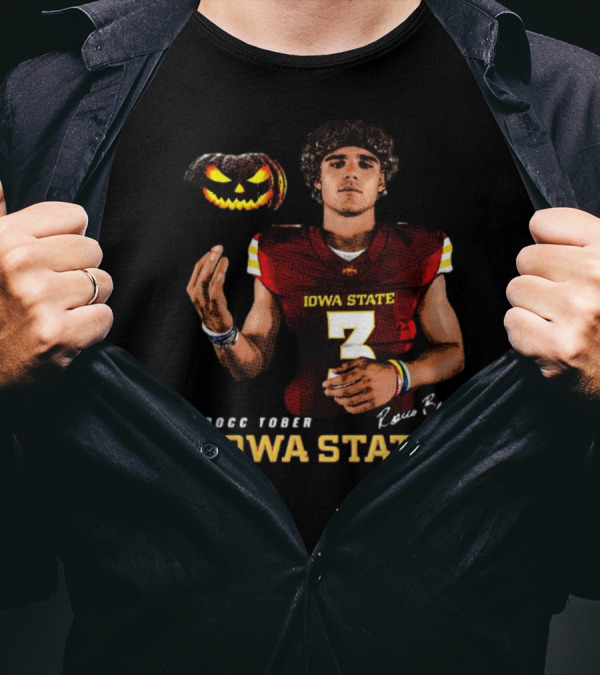 Iowa State Rocc Tober Rocco Becht Halloween Signature T-Shirt