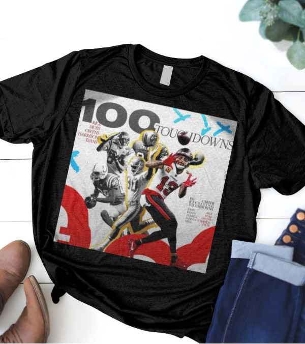 100 Touchdowns Rice Moss Owens Harrison Evans 100 Career Touchdowns NFL Receiving Legends T-Shirt