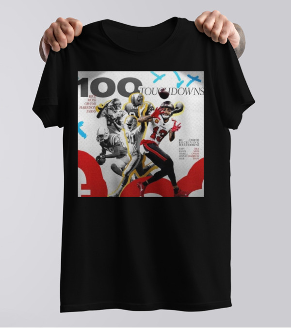 100 Touchdowns Rice Moss Owens Harrison Evans 100 Career Touchdowns NFL Receiving Legends T-Shirt